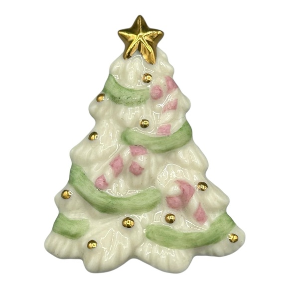 Lenox Porcelain Christmas Tree Brooch w/ Box - Picture 8 of 12